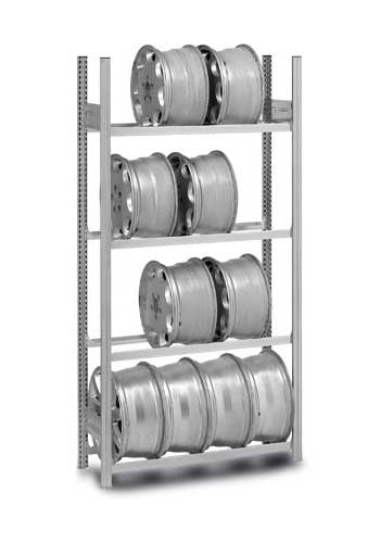 Regál na uložení disků pneumatik 130x30x250 cm, 5 patra, přístavný - Kliknutím na obrázek zavřete